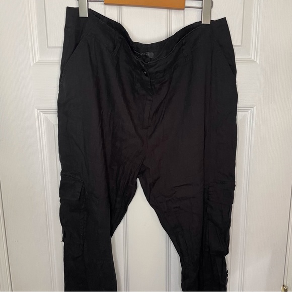 Katherine Barclay good preloved black linen pants 16 - Picture 2 of 6